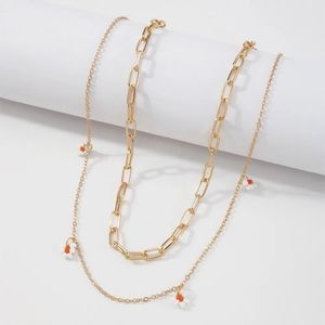 Elegant Gold Chain Necklace with Floral Accents